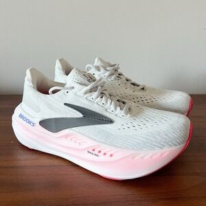 Brooks Glycerin Max 1204361B118 White Pink Running Shoes Cushion Women Size 9.5